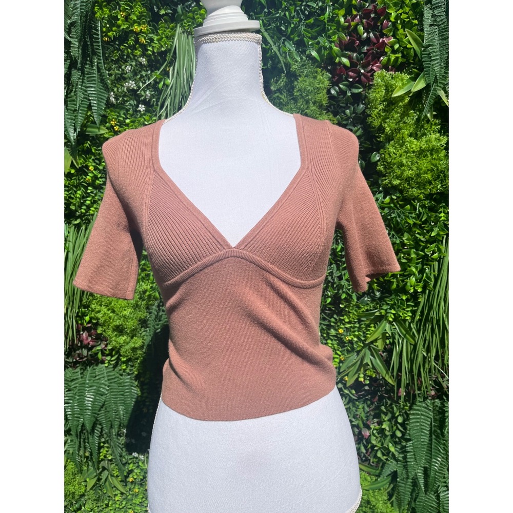 FREE PEOPLE Teagan Swit Short Sleeve - Latte Size Small - Picture 3 of 5